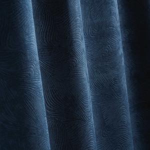 Rideau à œillets occultant effet velours frappé Dreamtime - L 240 x l 140 cm - Bleu