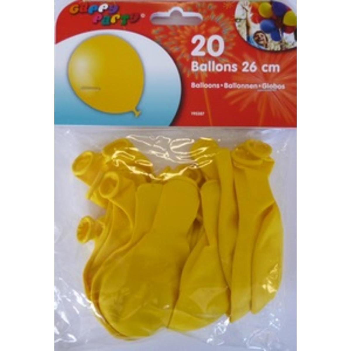 Ballons 25 cm jaunex 20 pièces Gappy party