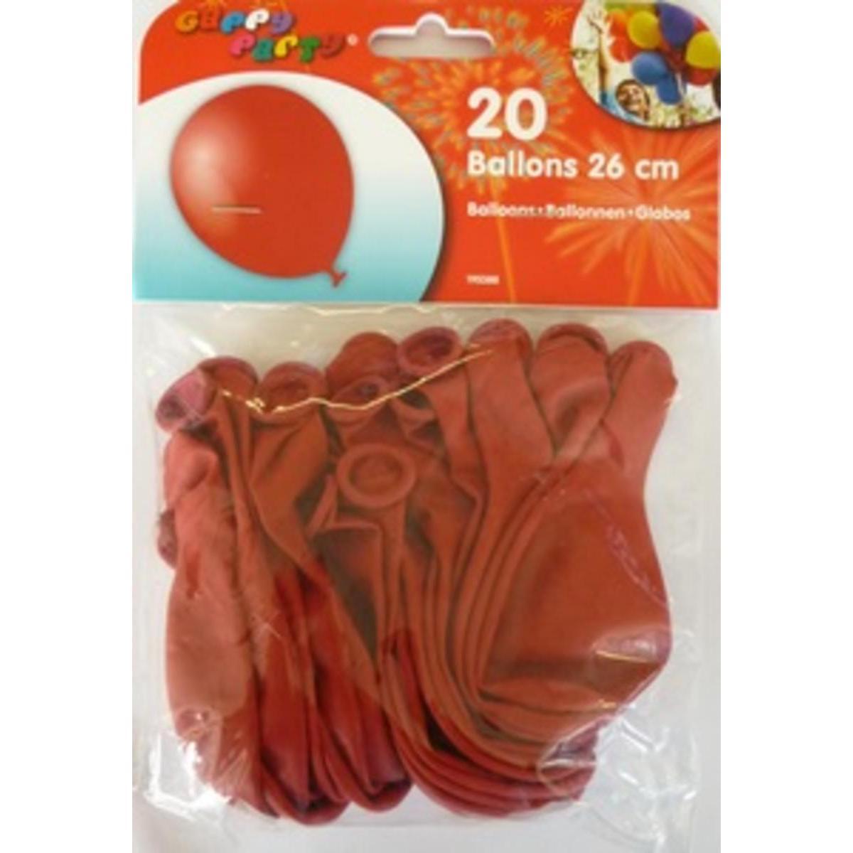 Ballons 25 cm rougex 20 pièces Gappy party