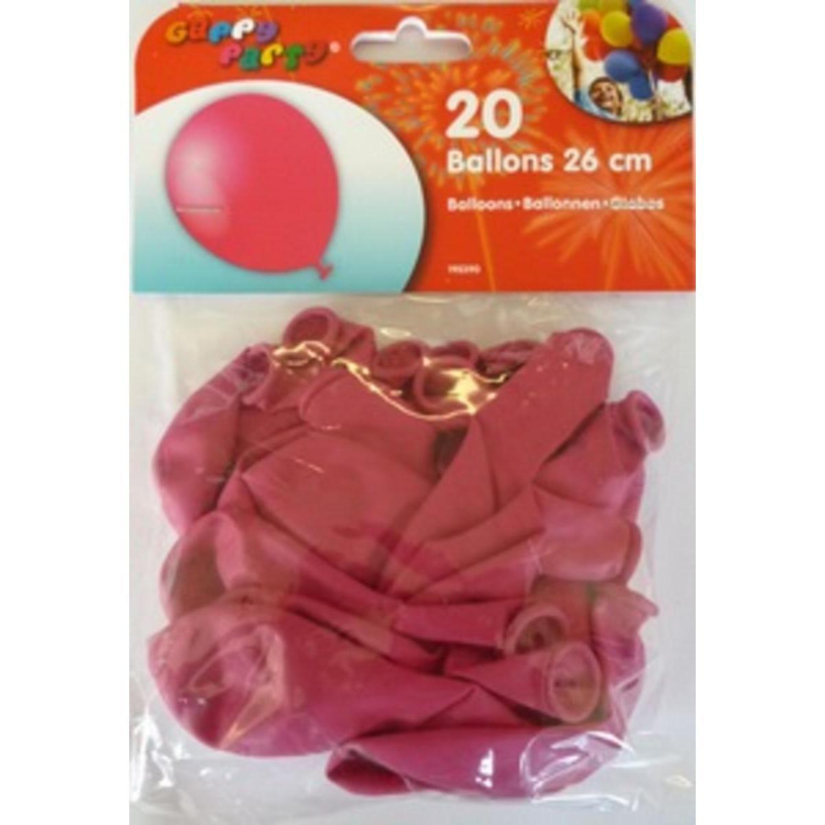 Ballons 25 cm fuchsiax 20 pièces Gappy party