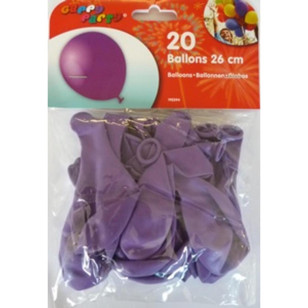 Ballons 25 cm pourprex 20 pièces Gappy party