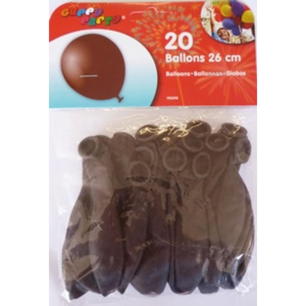 Ballons 25 cm chocolatx 20 pièces Gappy party