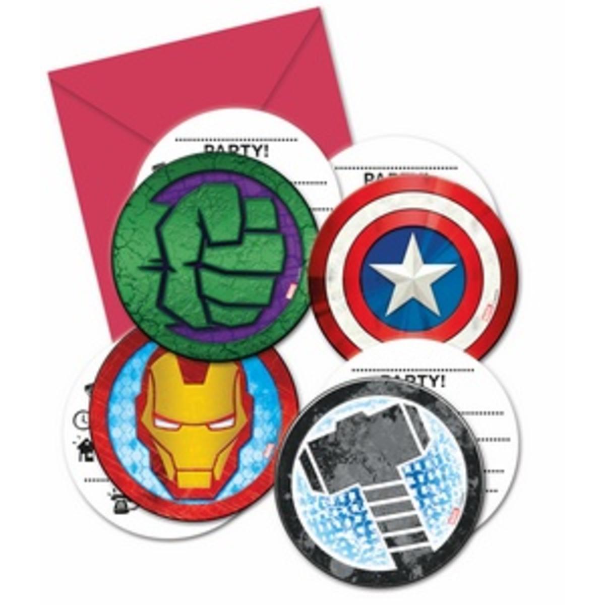 Avengers cartes d'invitation/enveloppe x 6 pièces