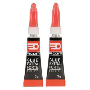 2 tubes de glue colle liquide instantanée - 3 g - Blanc