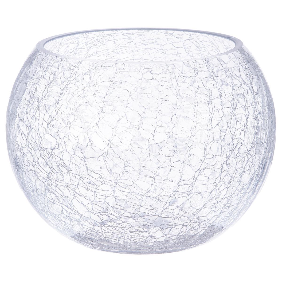 Vase boule craquelé - Transparent