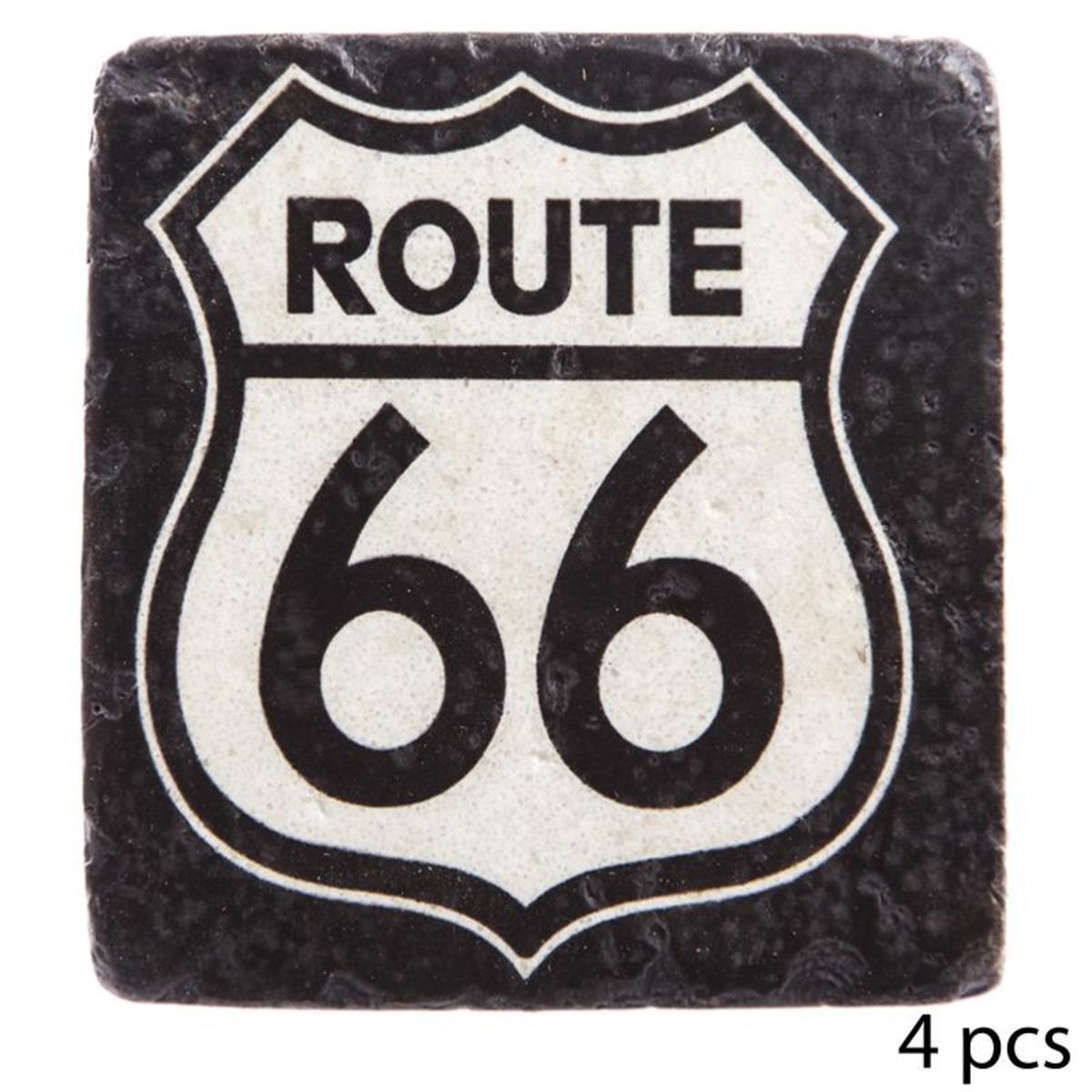 Sous verre resine x 4 10,2 cm route 66