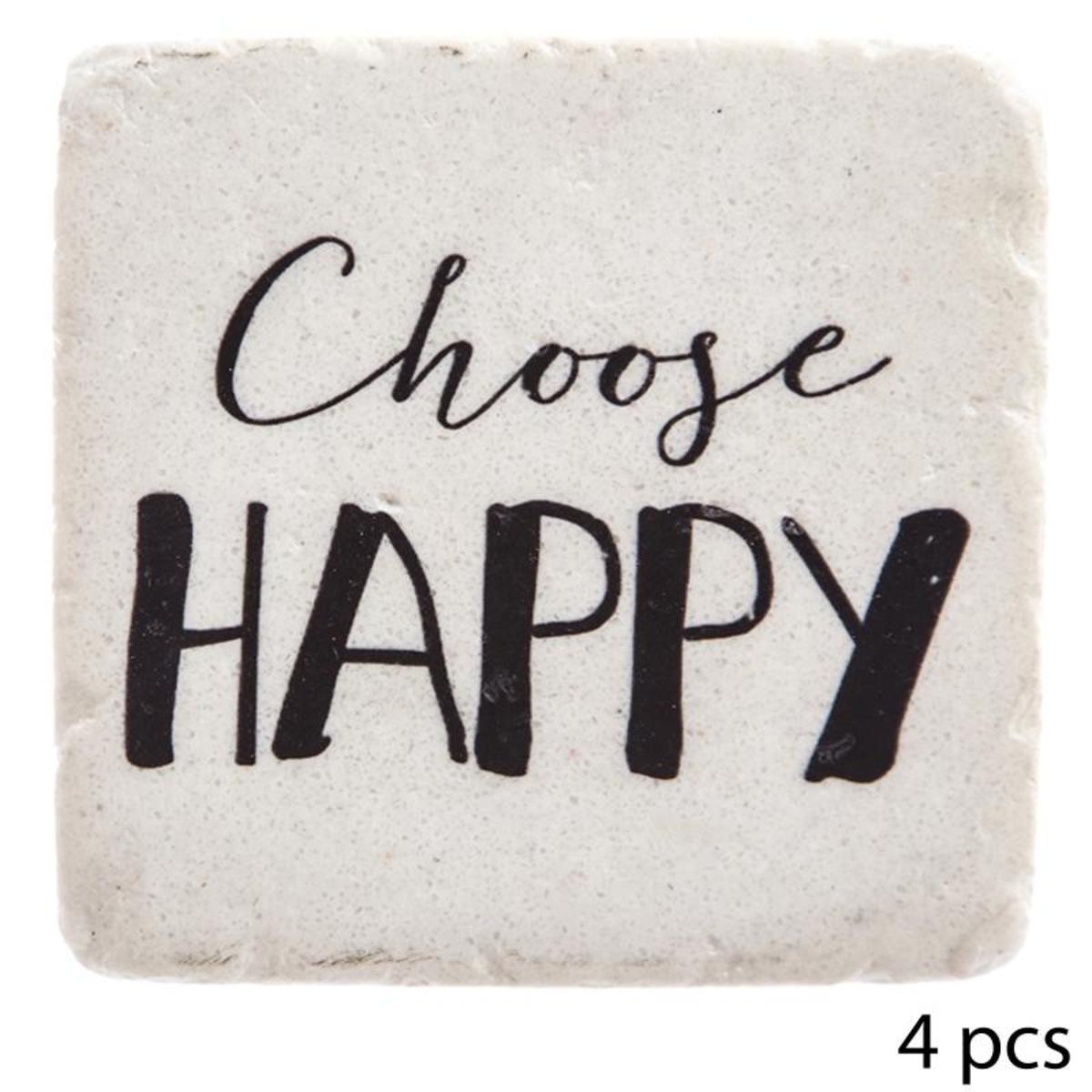 Sous verre resine x 4 10,2 cm choose happy