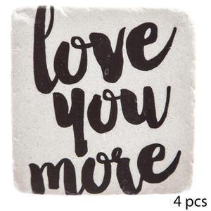 Sous verre resine x 4 10,2 cm love you more