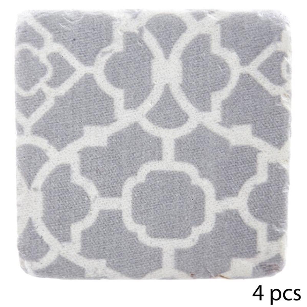 Sous verre resine x 4 10,2 cm arabesque gris