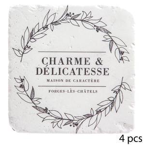 Sous verre resine x 4 10,2 cm charme et delicatesse