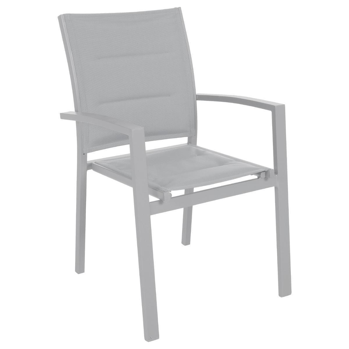 Fauteuil Azua mat - Gris galet et silver