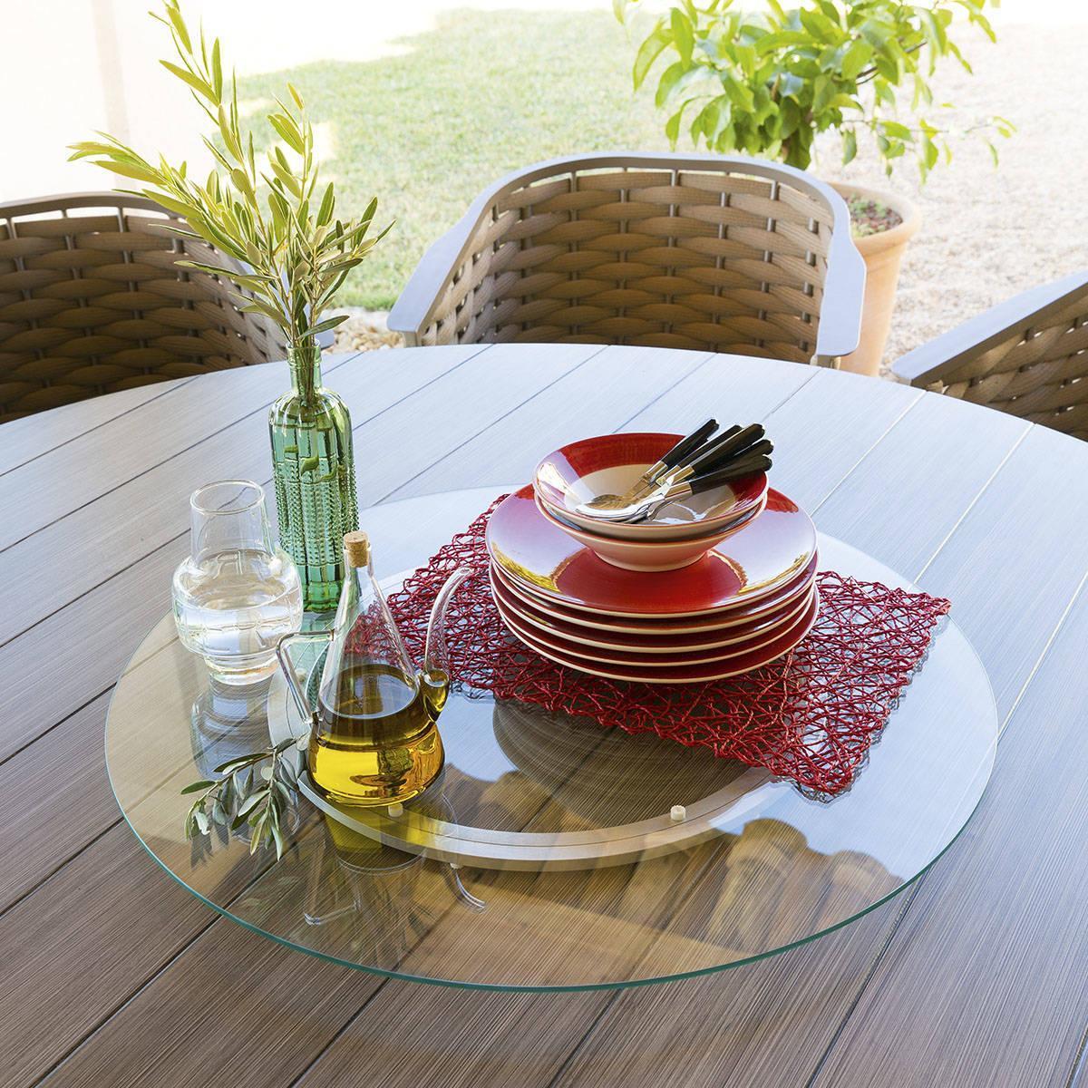 Plateau tournant en verre - ø 70 cm - HESPERIDE