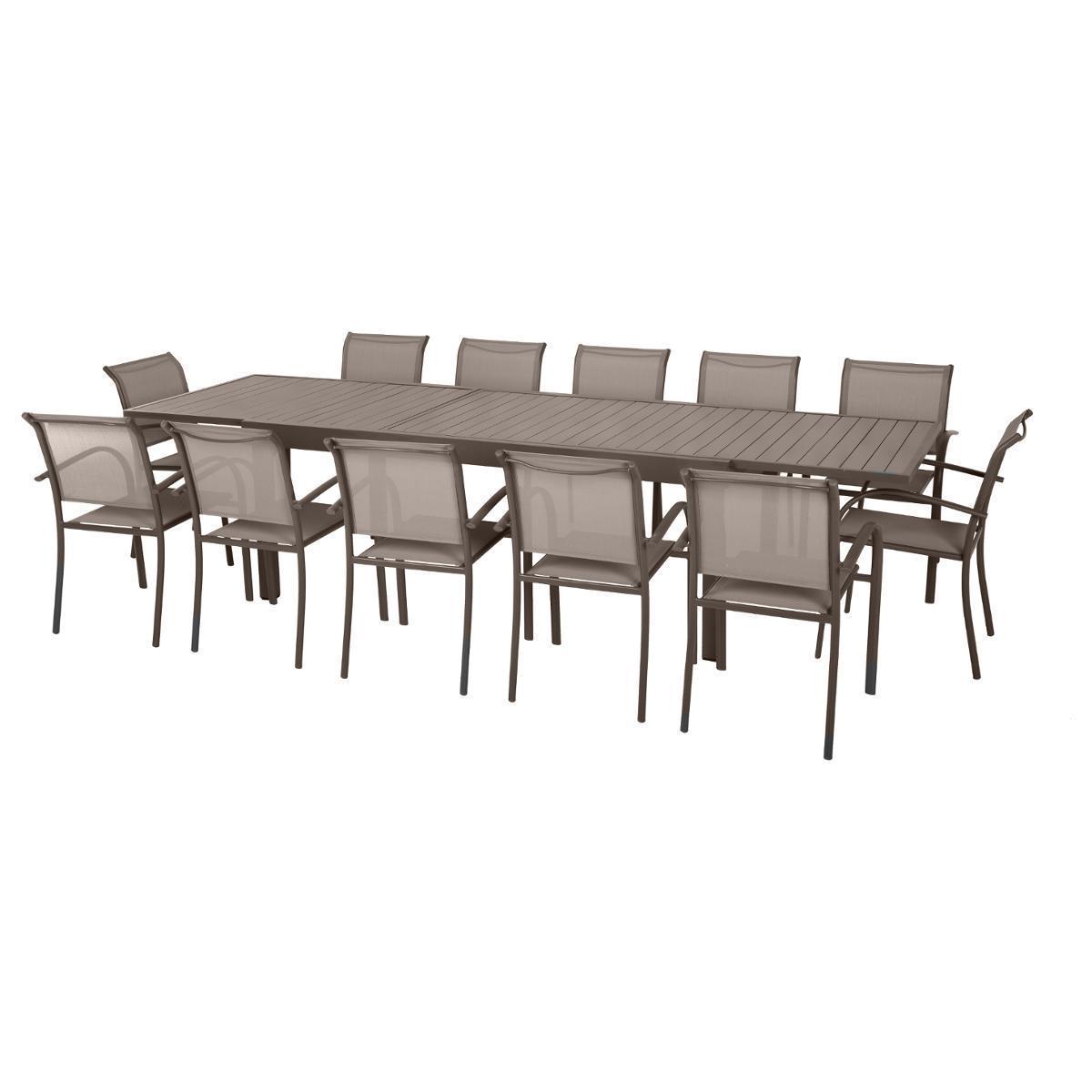 Table extensible Piazza - 200/320 x 100 x H 75 cm - Marron tonka - HESPERIDE
