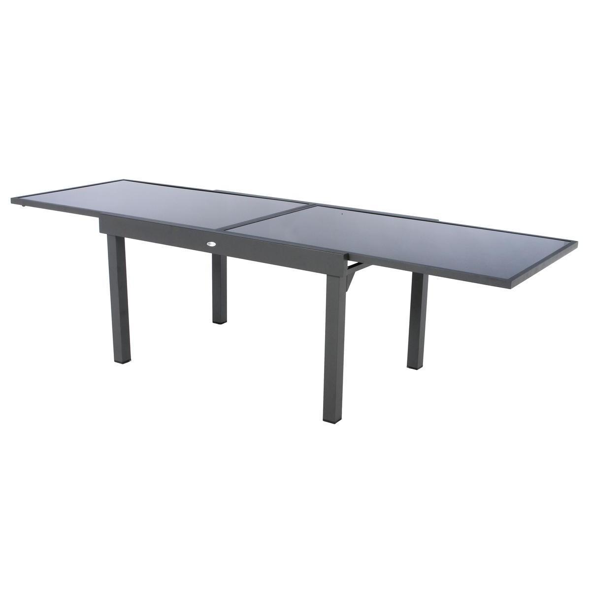 Table extensible Piazza - 10 personnes - L 135 à 270 x l 90 cm - Graphite - HESPERIDE