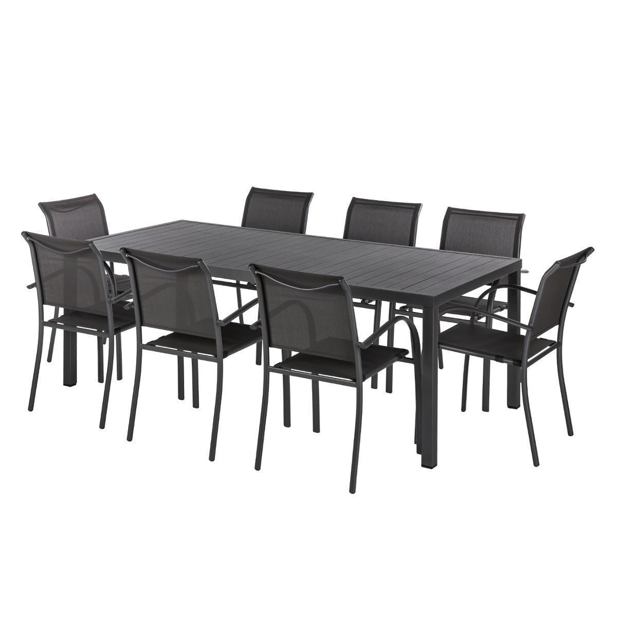 Table Piazza 8 places - 210 x 100 x H 73 cm - Gris - HESPERIDE