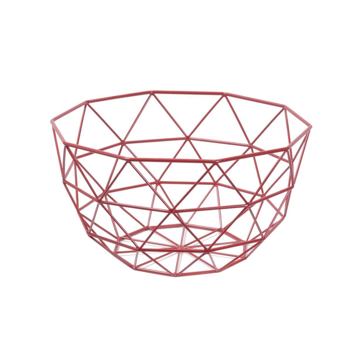 Corbeille à fruits Triangles - ø 26 x H 14 cm - Différents modèles - Rouge