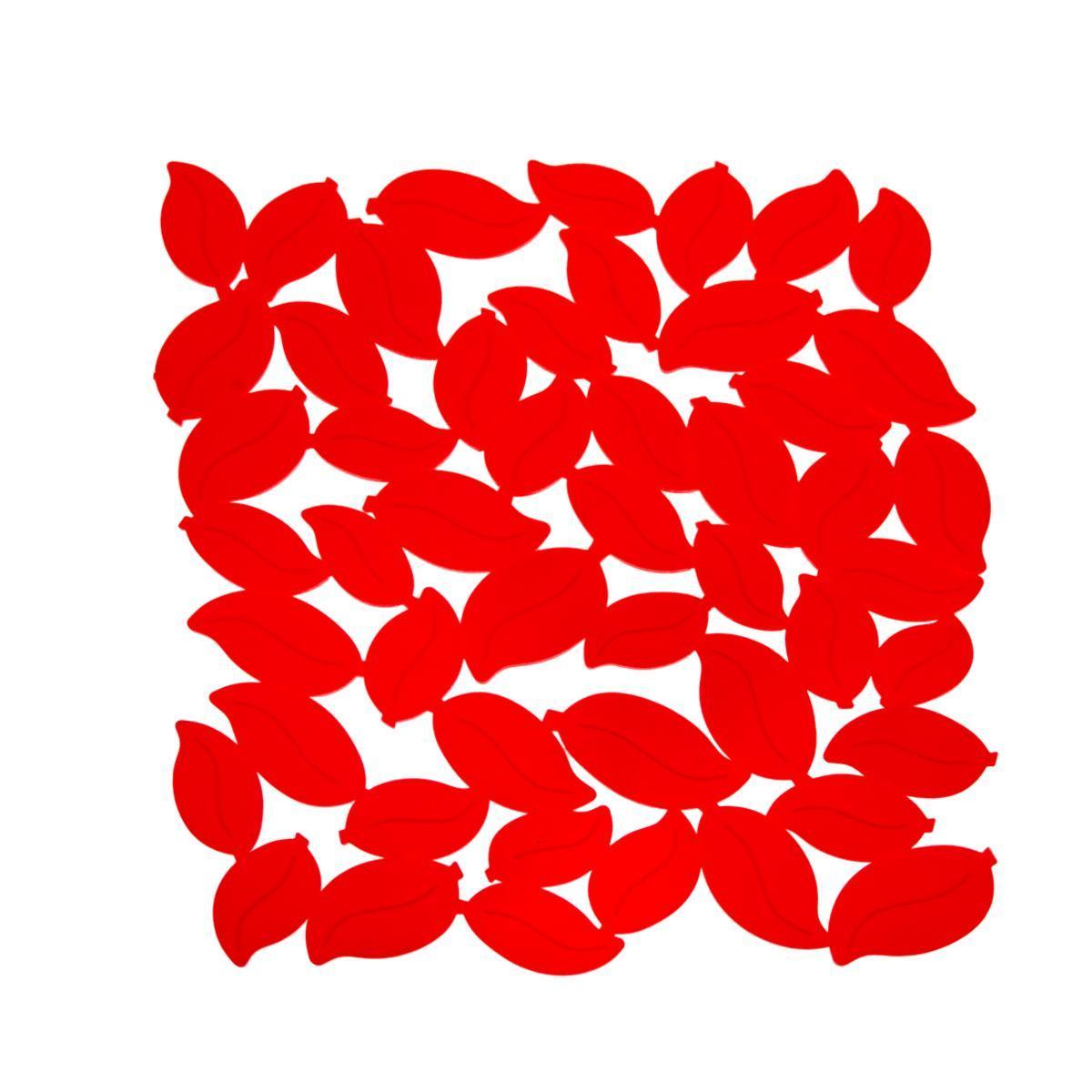 Fond d'évier feuilles - 29 x 29 cm - Rouge