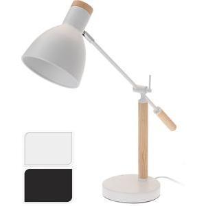 Lampe bois métal - H 62 cm - Blanc ou noir