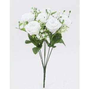 Bouquet de 6 roses ourlées - H 34 cm