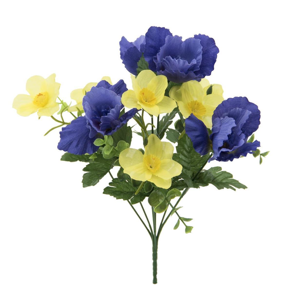 Bouquet printanier tulipes, iris ou jonquilles - H 38 cm