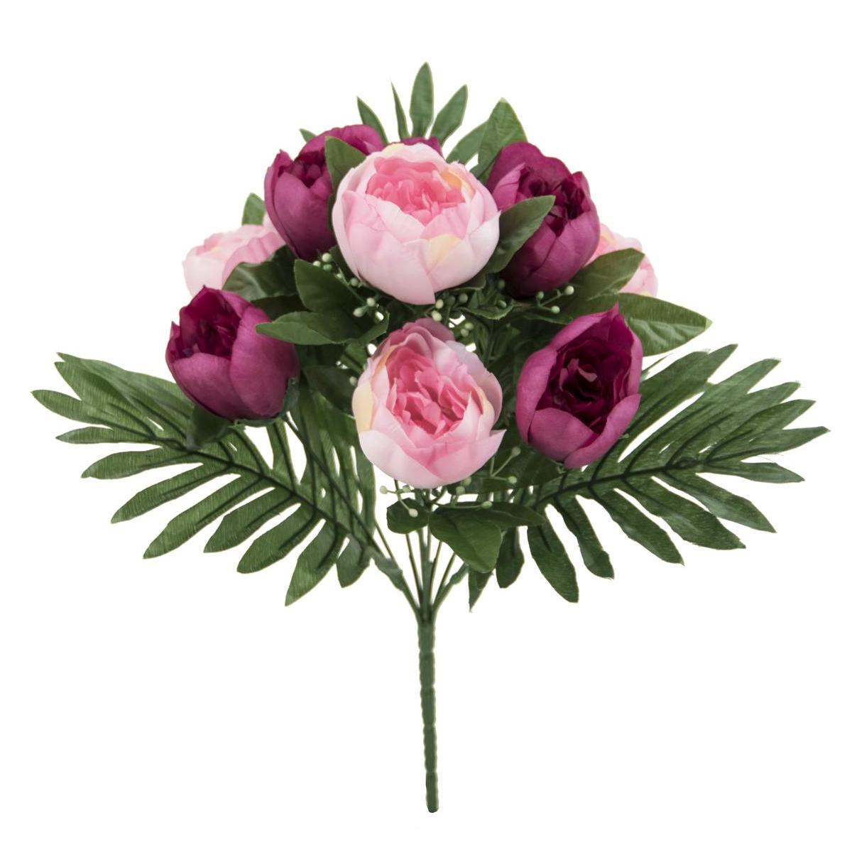 Bouquet de 9 pivoines - H 44 cm