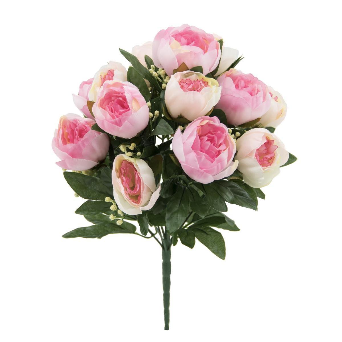 Bouquet de 14 pivoines - H 46 cm