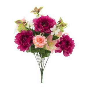 Bouquet de pivoines et lys - H 54 cm