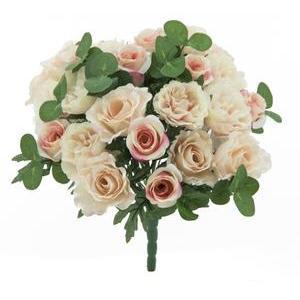 Bouquet de roses et eucalyptus - H 35 cm