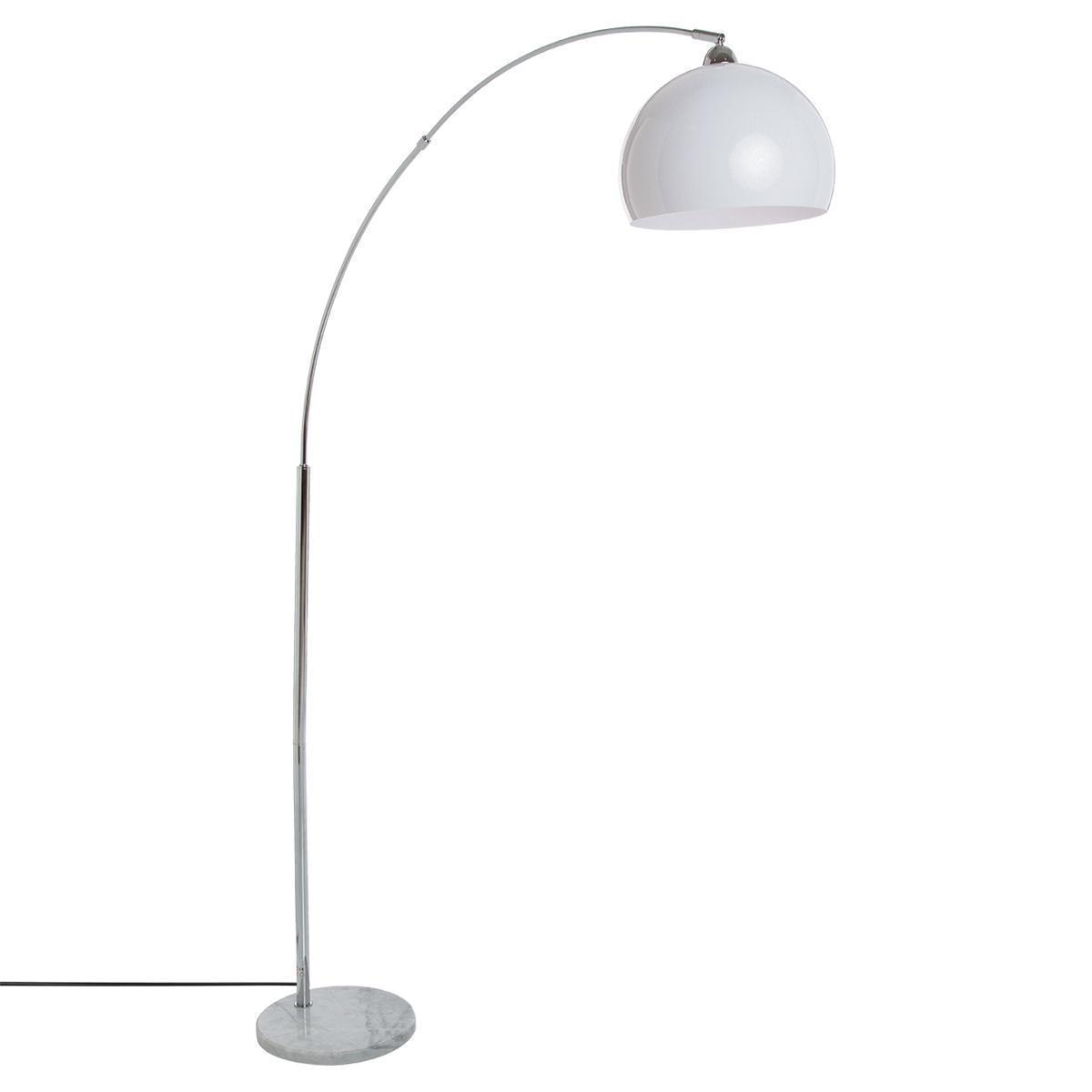 Lampadaire avec abat-jour boule - H 179 cm - Blanc