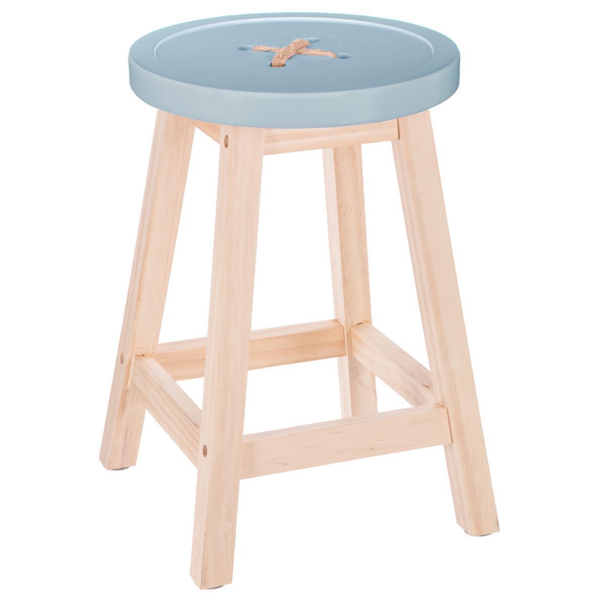 Tabouret bouton bleu