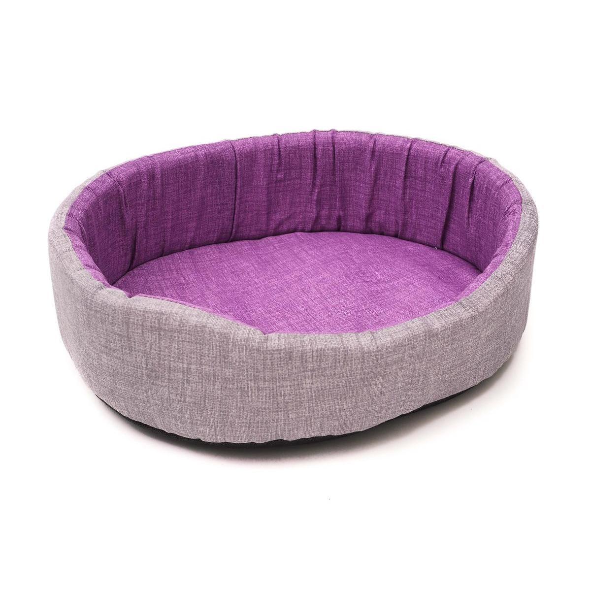 Corbeille ovale en mousse pour chien ou chat - 40 x 35 x 12 cm - Différents modèles - Violet