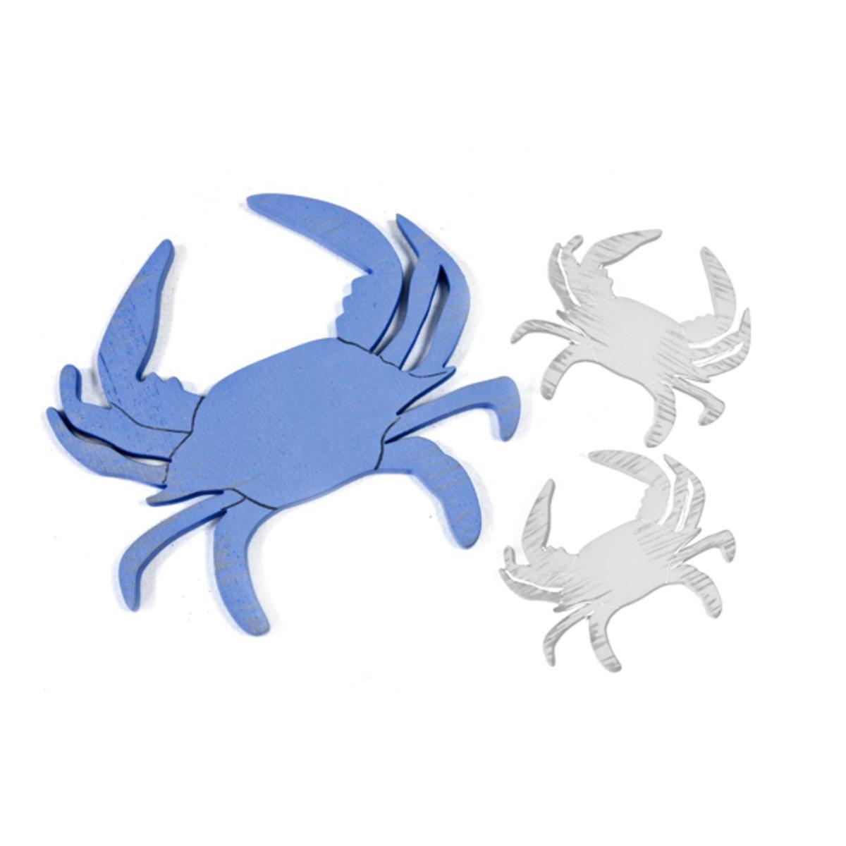 crabes bois deco 2 tailles (x 6)