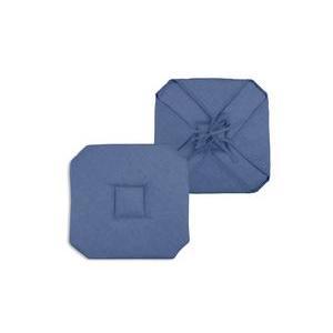 Galette de chaise italienne Bea - 40 x 40 cm - Bleu marine