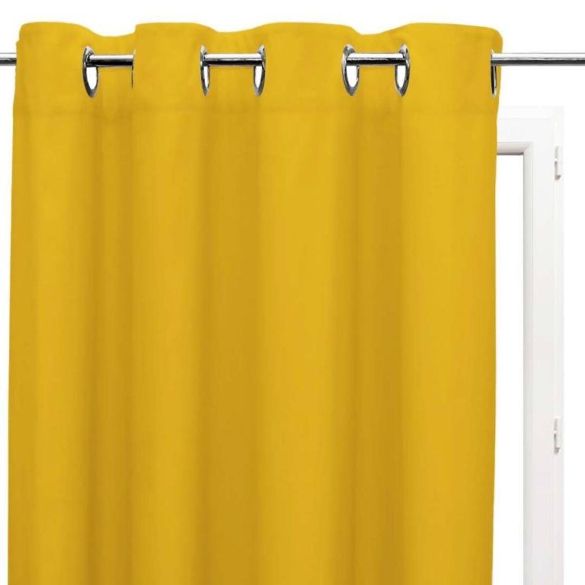 Rideau uni à oeillets - 135 x 180 cm - Alix jaune