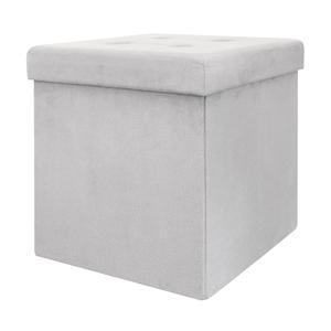 Coffre pouf pliable - 37.5 x 37.5 x H 37.5 cm - Gris clair