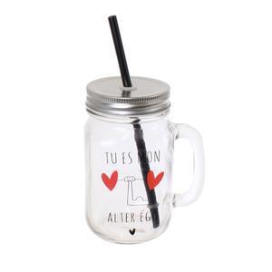 Verre avec paille Love Message