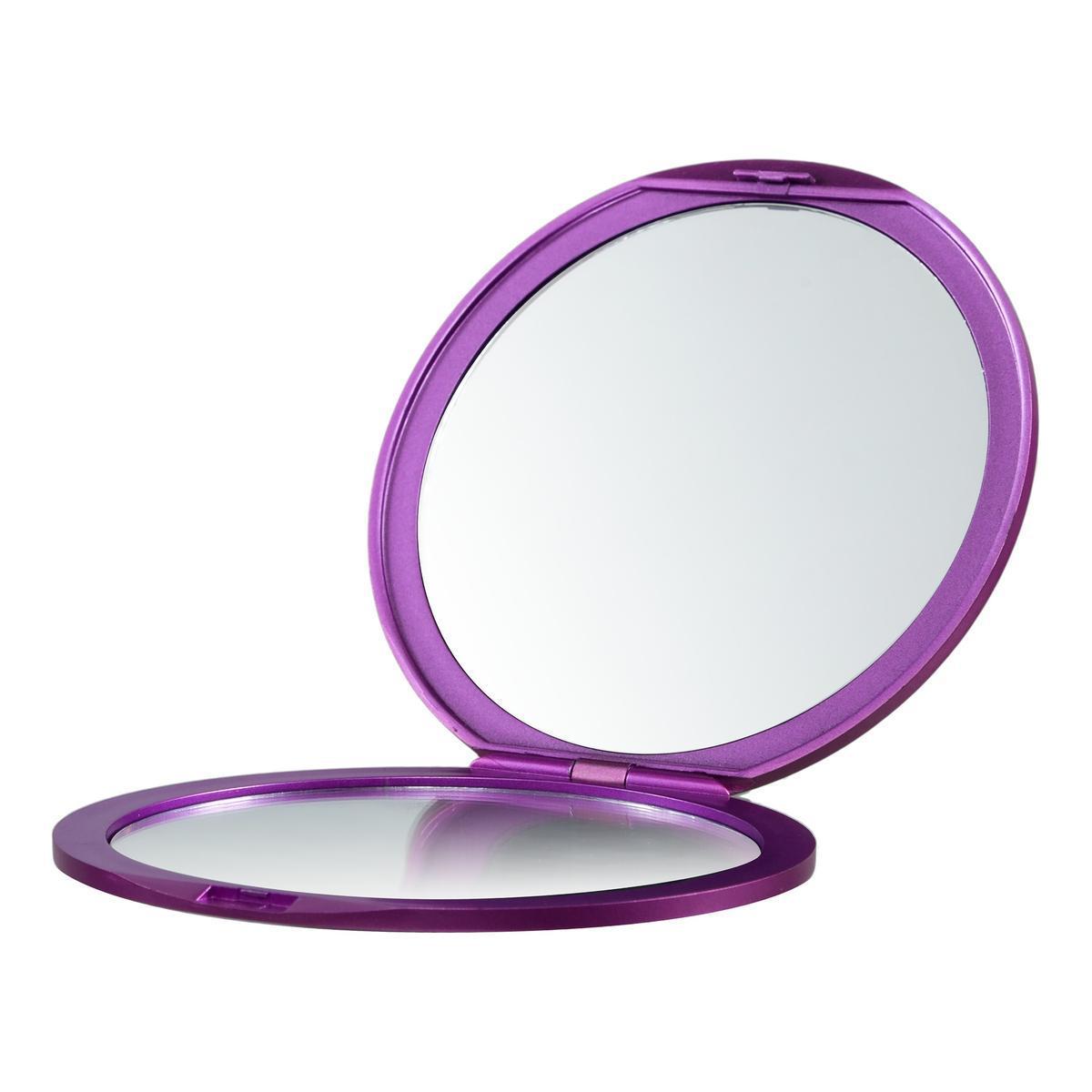 Miroir de sac double-face - ø 12.2 x H 1 cm - Différents coloris - Noir, blanc, rose - COSMETIC CLUB
