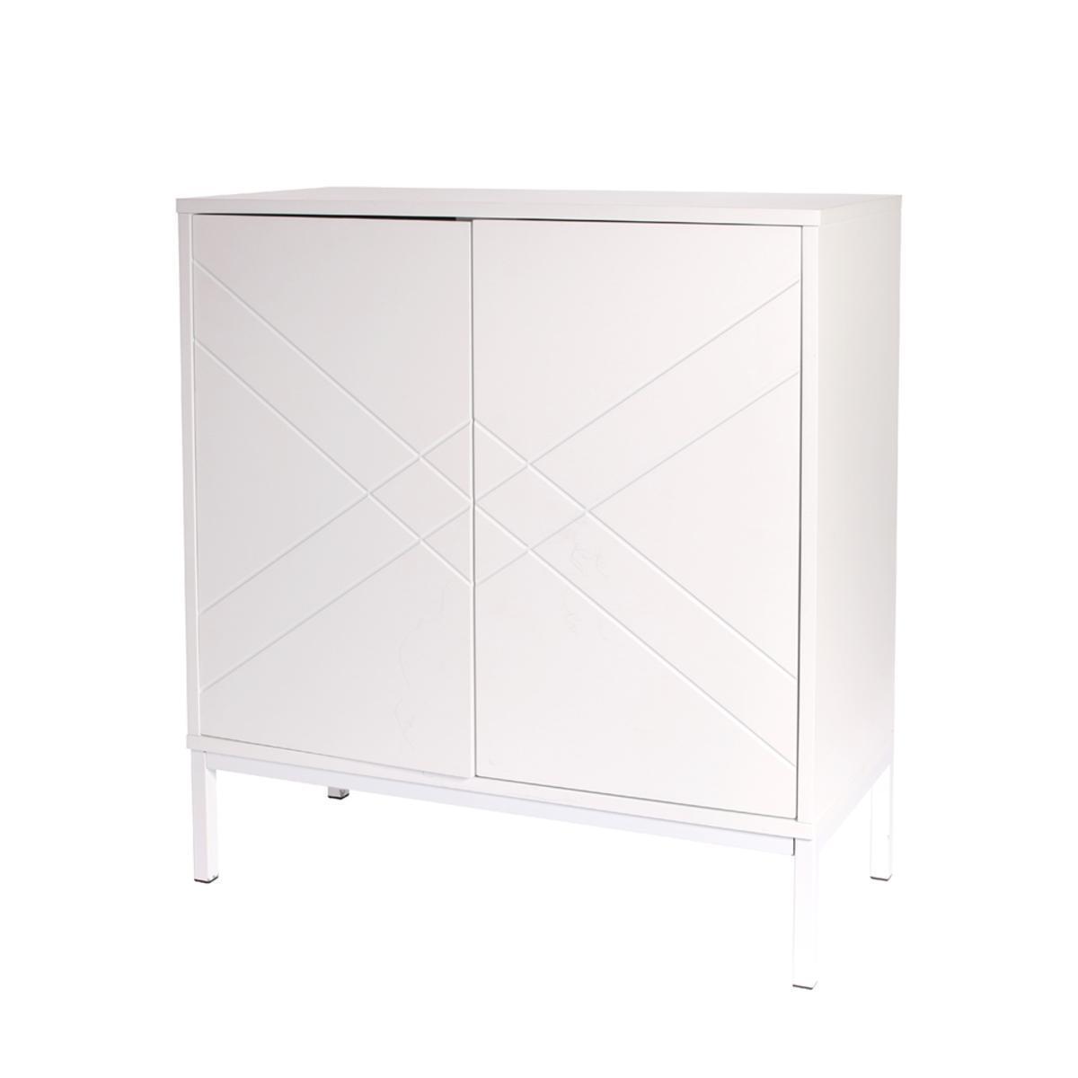 Commode 2 portes - 70 x 32.5 x H 75.2 cm - Blanc