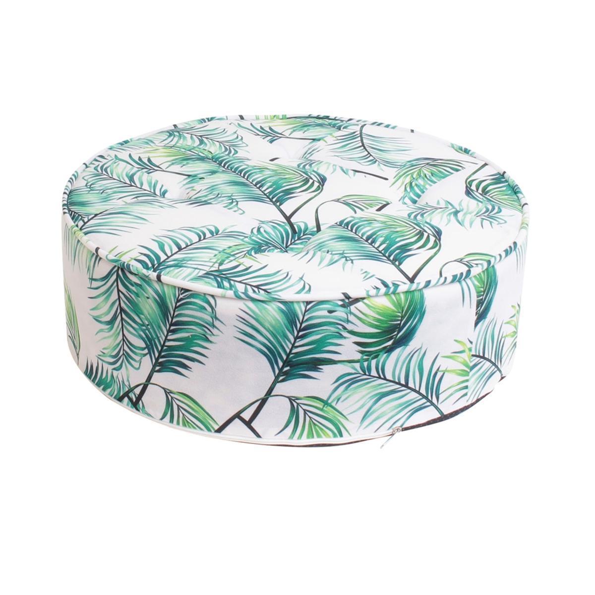 Coussin de sol rond tropical - ø 50 x H 16 cm