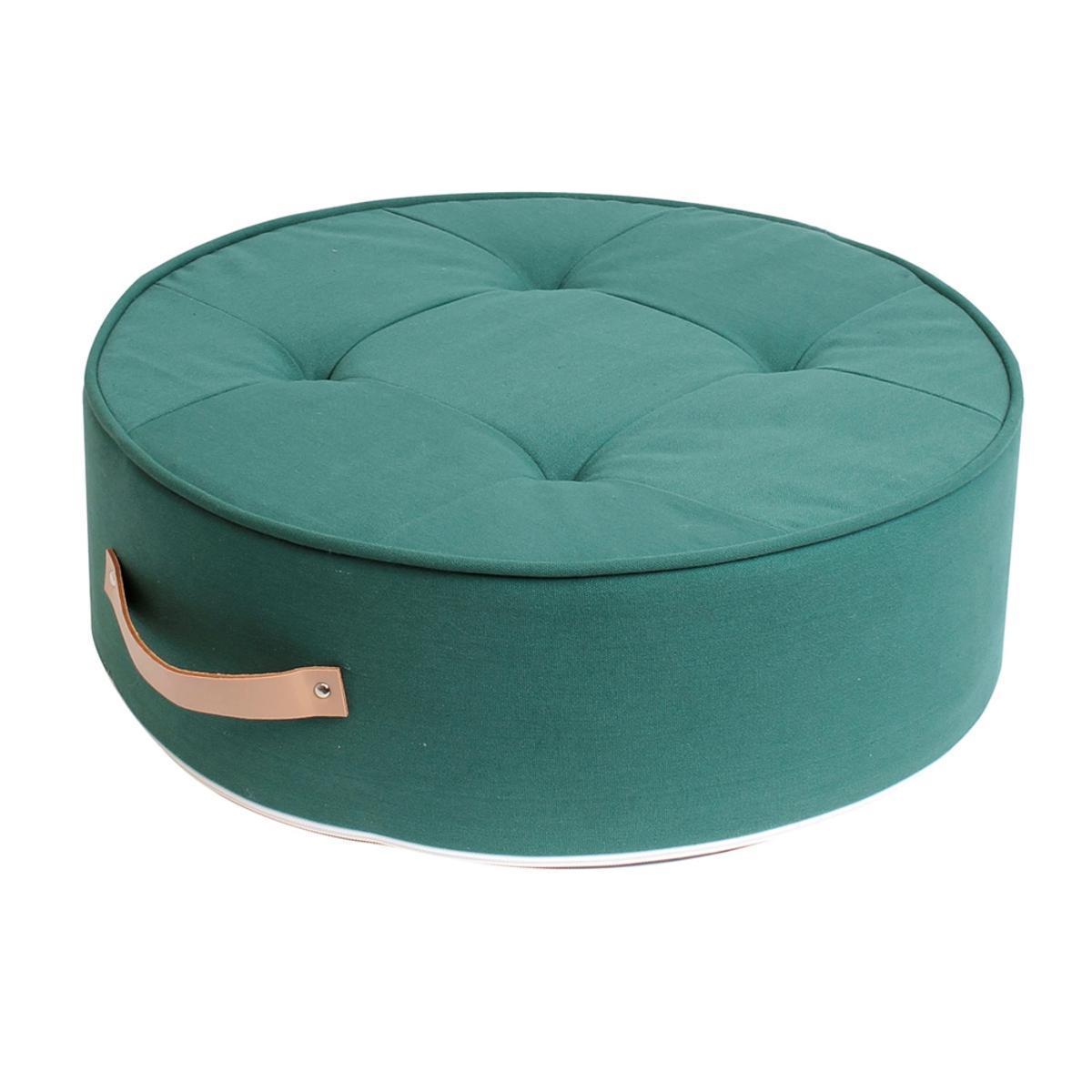 Coussin de sol rond - ø 50 x H 16 cm - Vert