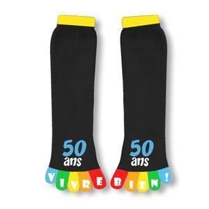 Chaussettes orteils 50aine - Taille adulte unique : matière extensible, convient à tous les pieds ! - Différents âges disponibles - Noir, multicolore