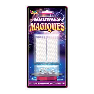 10 bougies magiques + plots - L 18 x l 9 cm - Blanc