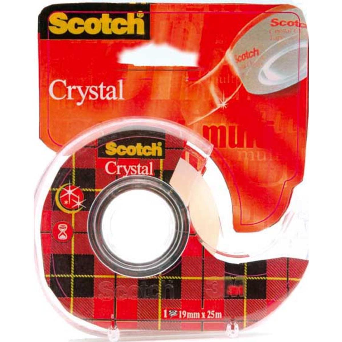 Adhesif cristal scotch 25 m x 19 mm sur dévidoir