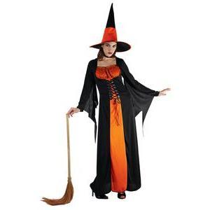 Costume de sorcière orange - Taille adulte (S/M) - L 40 x H 3.5 x l 29 cm - Orange - PTIT CLOWN