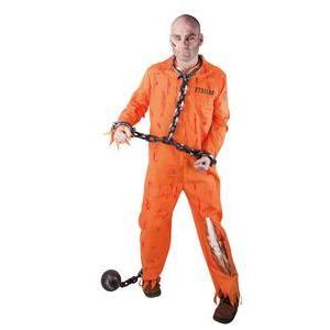 Costume adulte prisonnier zombie - Taille unique - L 51 x l 42 cm - Orange - PTIT CLOWN