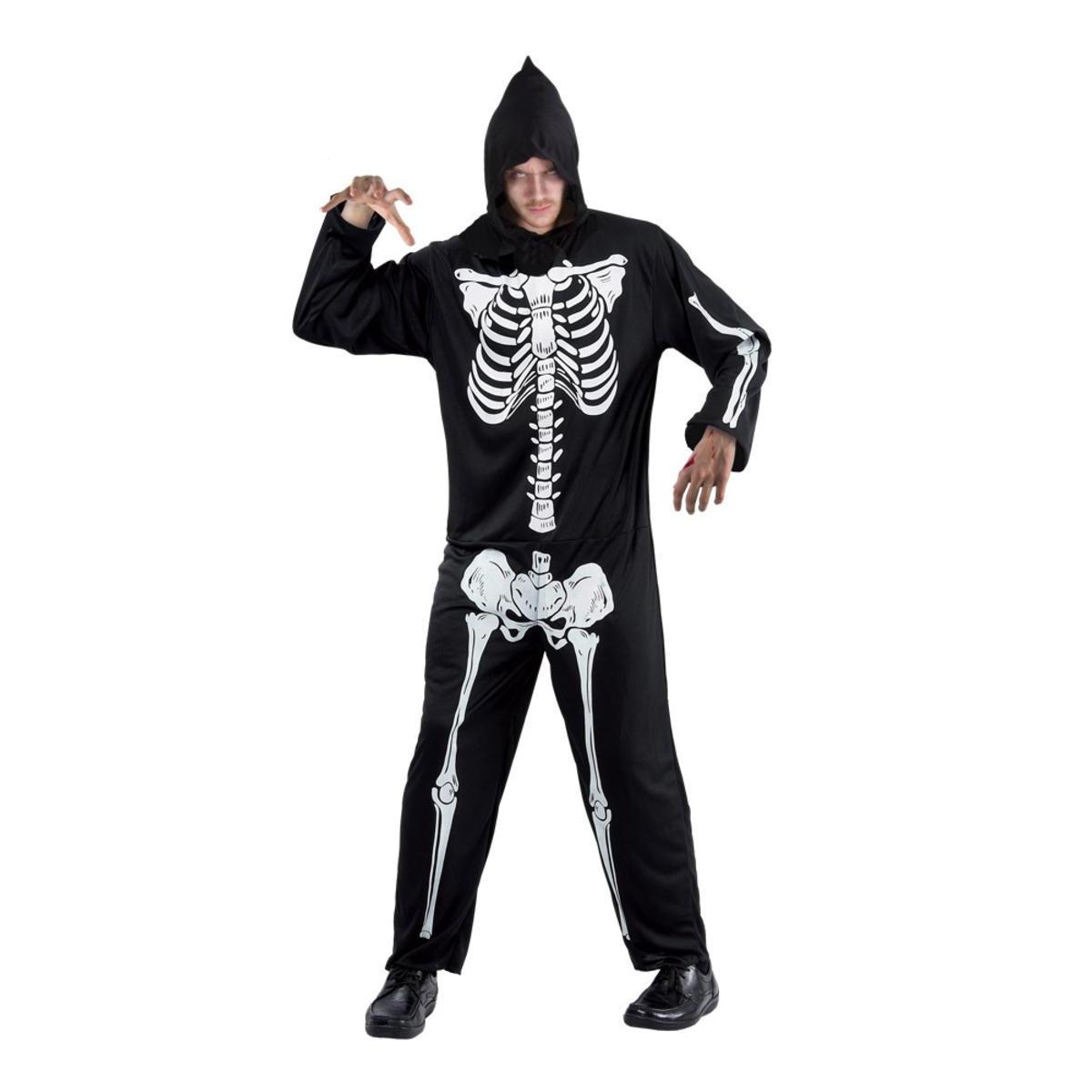 Costume-combinaison de squelette - Taille adulte unique - L 38 x H 2 x l 24 cm - Noir - PTIT CLOWN