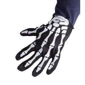 Paire de gants impression squelette - Taille enfant - L 21 x l 12 cm - Noir - PTIT CLOWN