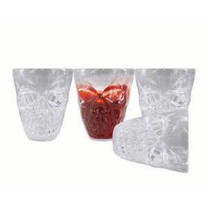 4 mini-verres tête de mort - L 19 x H 5.5 x l 5 cm - Transparent - PTIT CLOWN