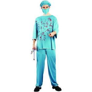 Costume de chirurgien sanglant - Taille adulte unique - L 48 x H 3 x l 44 cm - Vert - PTIT CLOWN