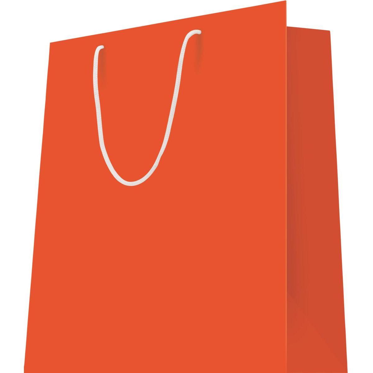 Sac cadeau flashy - 12 x 7 x H 15 cm - Orange